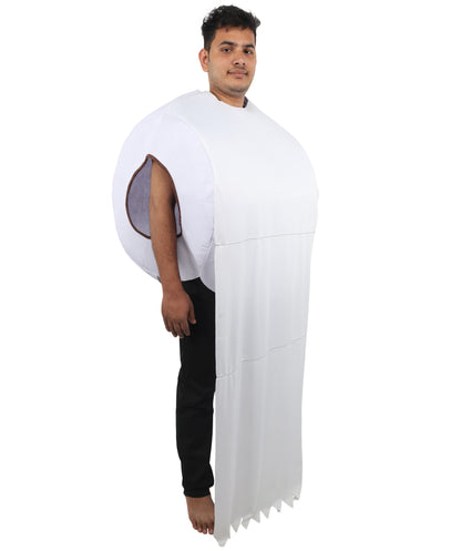 HPO Men's Toilet Paper Roll Costume | Full Body Humor Outfit with Roll Design | Party Appearance for Cosplay & Halloween