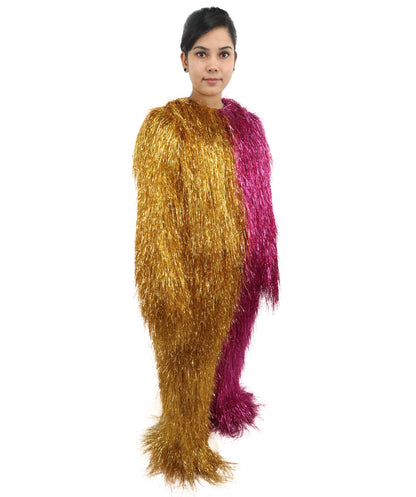 HPO Teen Extreme Hairy Two Part Costume Bundle & Mask Set - Full-Body Hair Suit Extra-Long Costume Wig for Halloween, Cosplay & Parties - Multiple Color Options