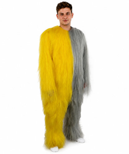 HPO  Extreme Hairy Person Two Part Costume, Mask and Bundle Set - Full-Body Hair Suit Extra-Long Costume Wig for Halloween, Cosplay & Parties - Multiple Color Options