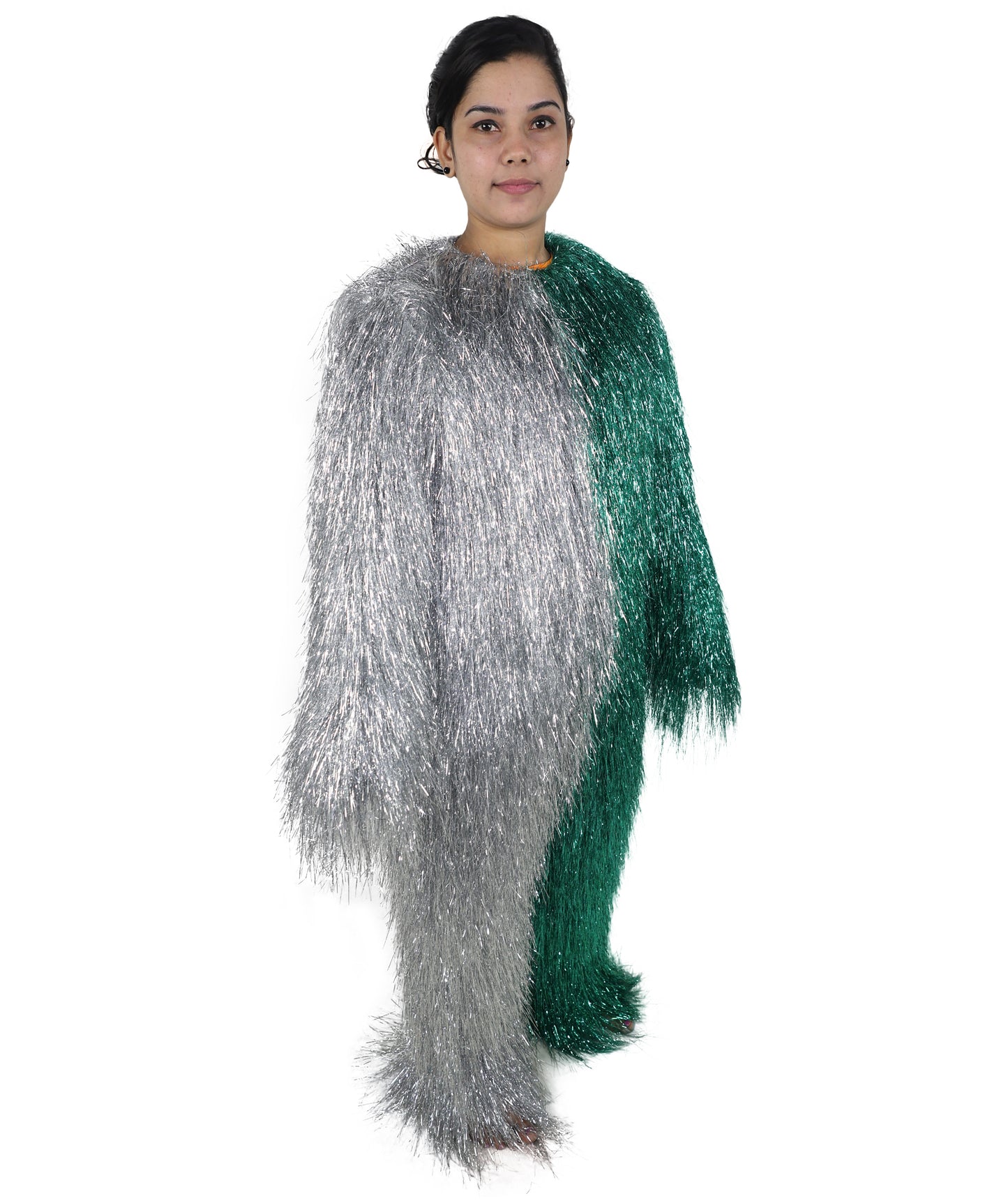 HPO Teen Extreme Hairy Two Part Costume Bundle & Mask Set - Full-Body Hair Suit Extra-Long Costume Wig for Halloween, Cosplay & Parties - Multiple Color Options
