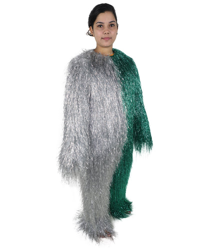 HPO Teen Extreme Hairy Two Part Costume Bundle & Mask Set - Full-Body Hair Suit Extra-Long Costume Wig for Halloween, Cosplay & Parties - Multiple Color Options