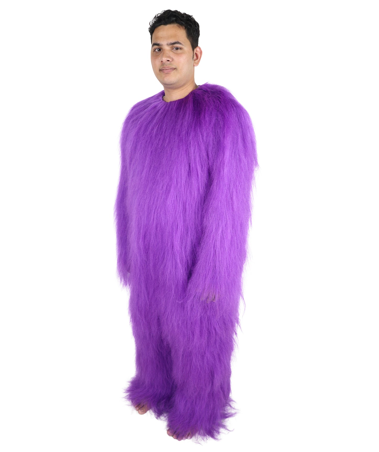 HPO Unisex Extreme Hairy Person Costume, Mask and Bundle - Full-Body Hair Suit Extra-Long Ash Brown Costume Wig for Halloween, Cosplay & Parties