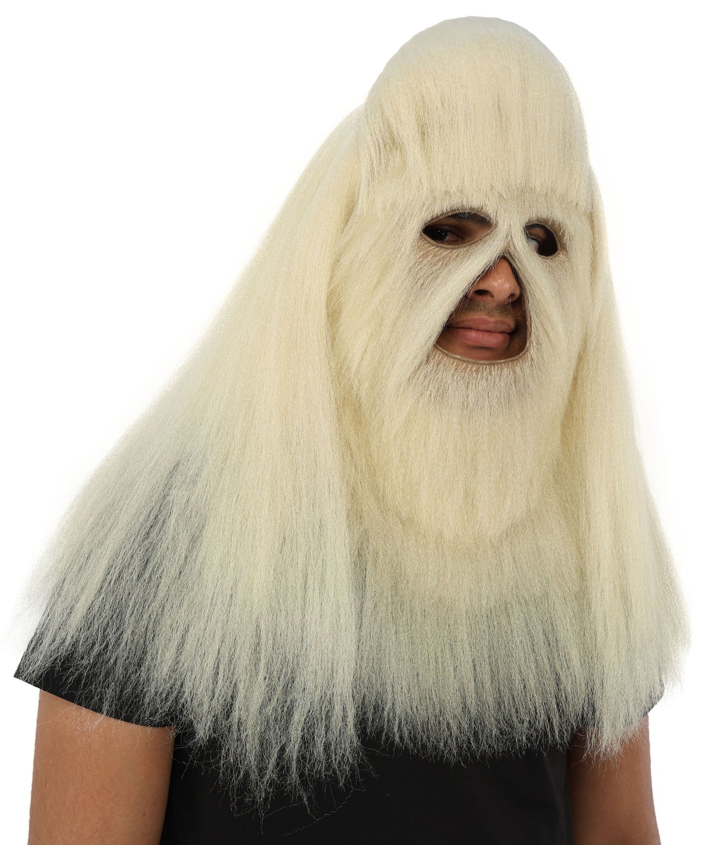 HPO Unisex Extreme Hairy Person Costume, Mask and Bundle - Full-Body Hair Suit Extra-Long Ash Brown Costume Wig for Halloween, Cosplay & Parties