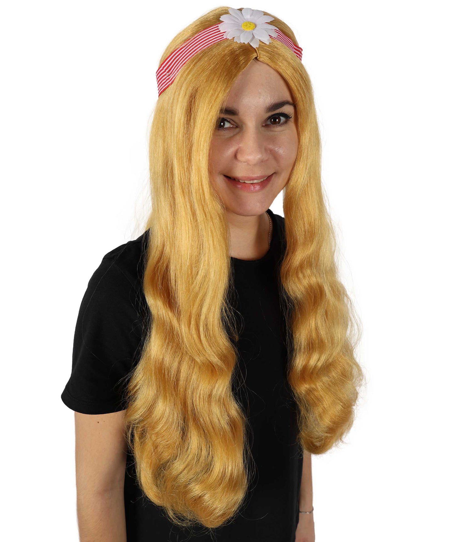 HPO Women's 60's Long Multiple Hippie Groovy Wig, Flame-retardant Synthetic Fiber