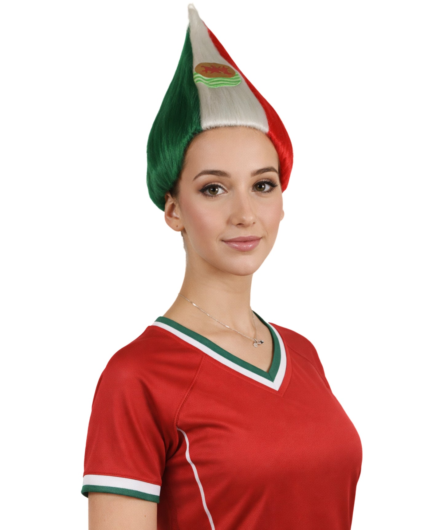 Mexico Flag Sport Troll Wig | Premium Breathable Capless Cap