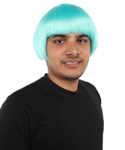 Adult Men’s Earfquake-Inspired Retro Blue Suit Costume & Multiple Bob Wig Bundle | Included sunglass | Bold Retro Look for Cosplay & Costume Events