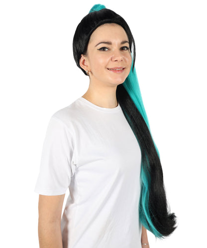 HPO Women LOL KDA The Baddest Kai'Sa Cosplay Wig | Long Ponytail Halloween Party Costume Wig |Ideal for Halloween or Themed Parties | Adjustable & Comfortable Fit