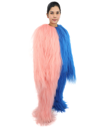 HPO Teen Extreme Hairy Person Two Part Costume, Mask and Bundle Set - Full-Body Hair Suit Extra-Long Costume Wig for Halloween, Cosplay & Parties - Multiple Color Options