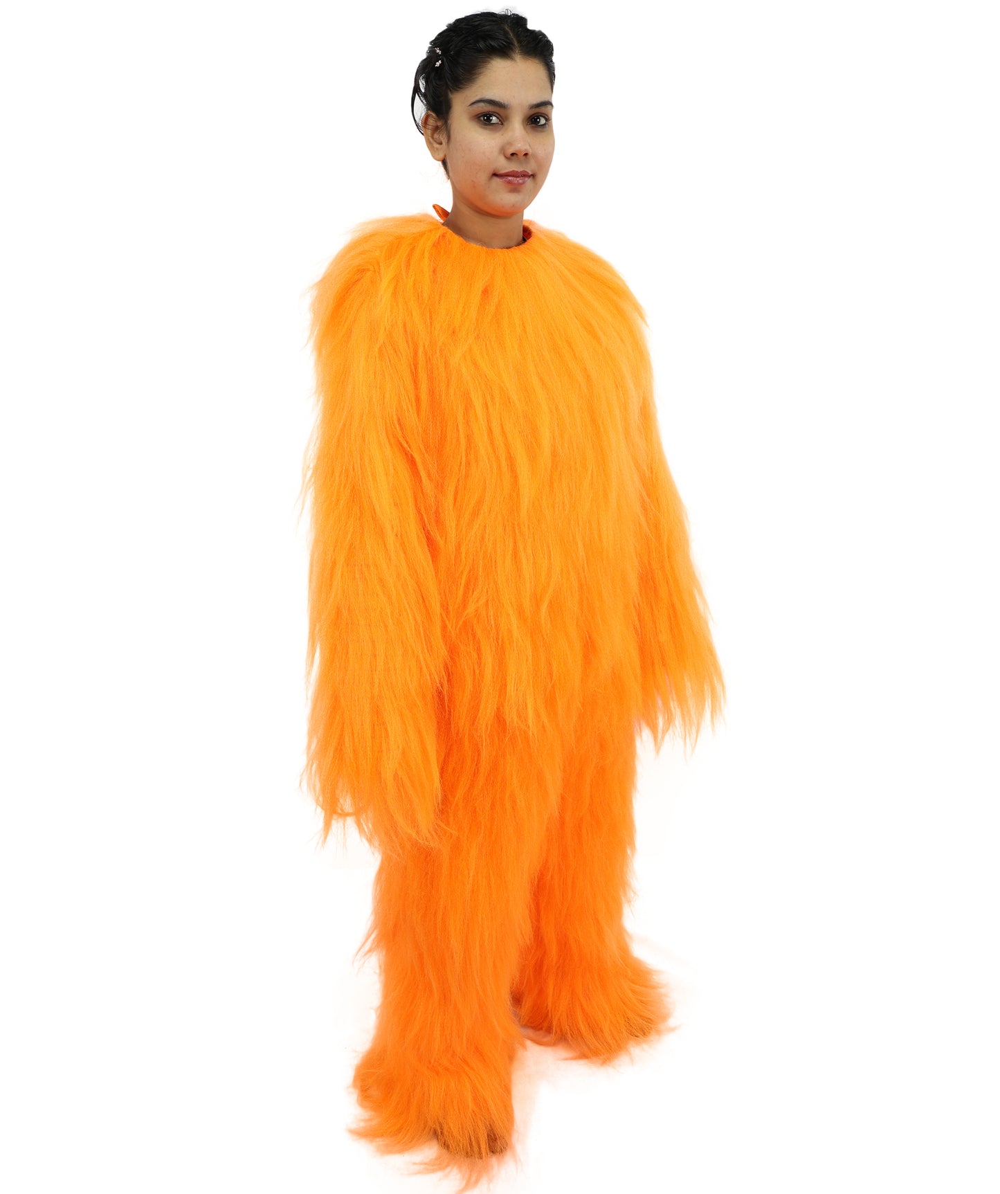 HPO Teen Extreme Hairy Person Costume Bundle & Mask Set - Full-Body Hair Suit Extra-Long Costume Wig for Halloween, Cosplay & Parties - Multiple Color Options