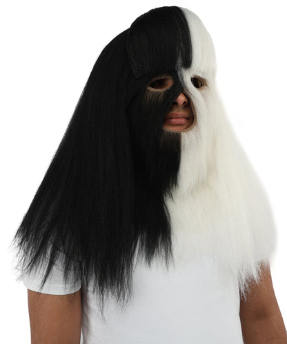 HPO  Extreme Hairy Person Two Part Costume, Mask and Bundle Set - Full-Body Hair Suit Extra-Long Costume Wig for Halloween, Cosplay & Parties - Multiple Color Options