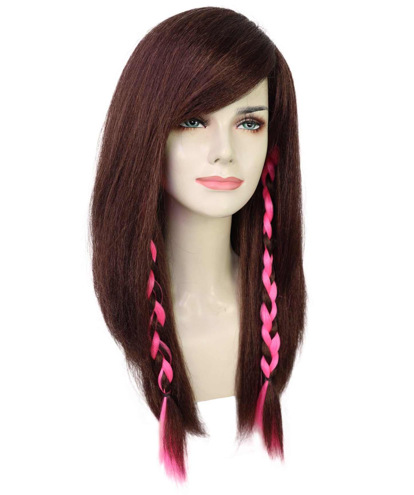 Women Brown Long Wavy  Wig |  Fashion Doll-Inspired Hair for Dress-Up & Parties | Breathable Capless Cap