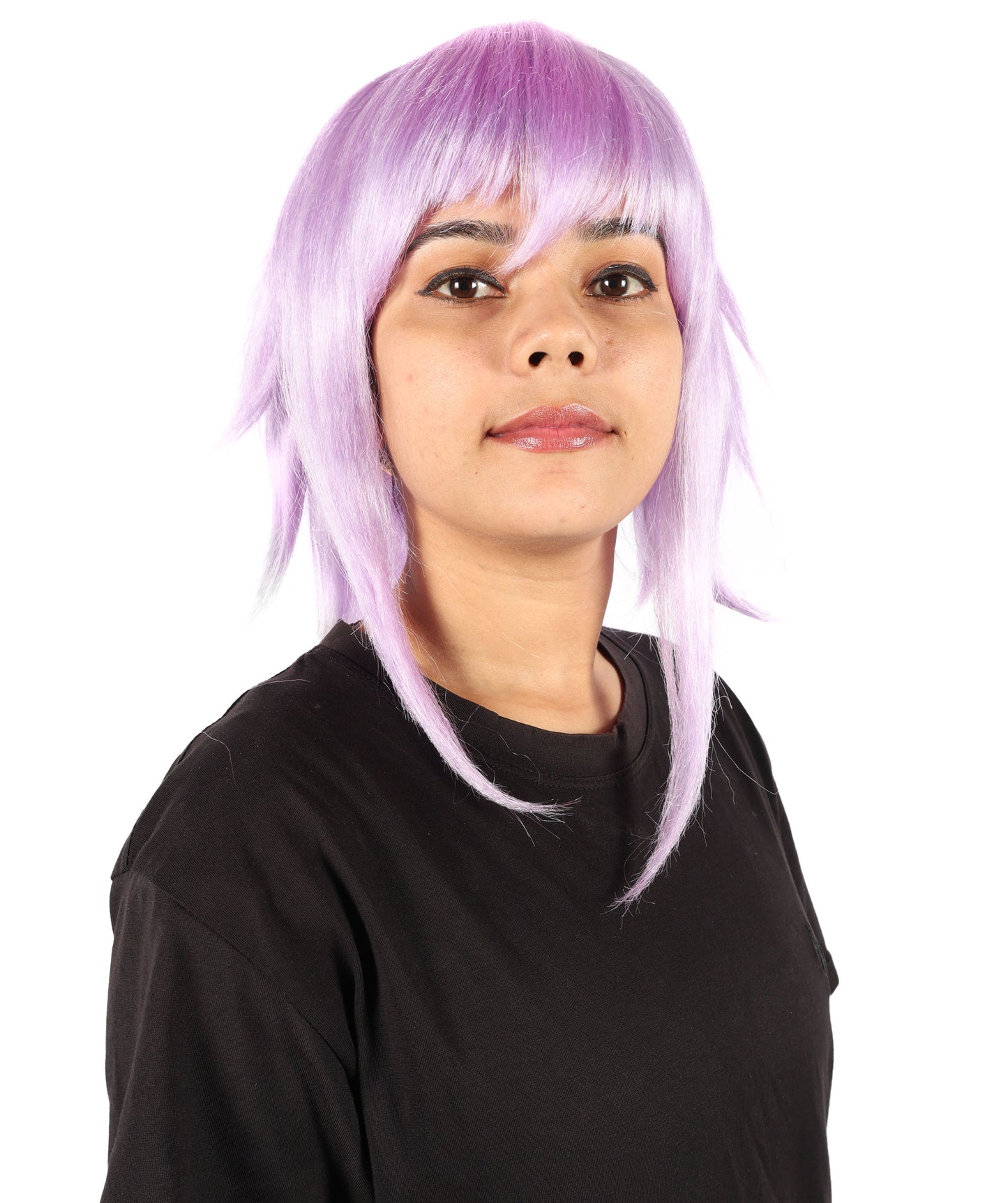HPO Adult Women’s Anime Cosplay Wig – Short Purple Synthetic Hairpiece, Parties, and Festivals