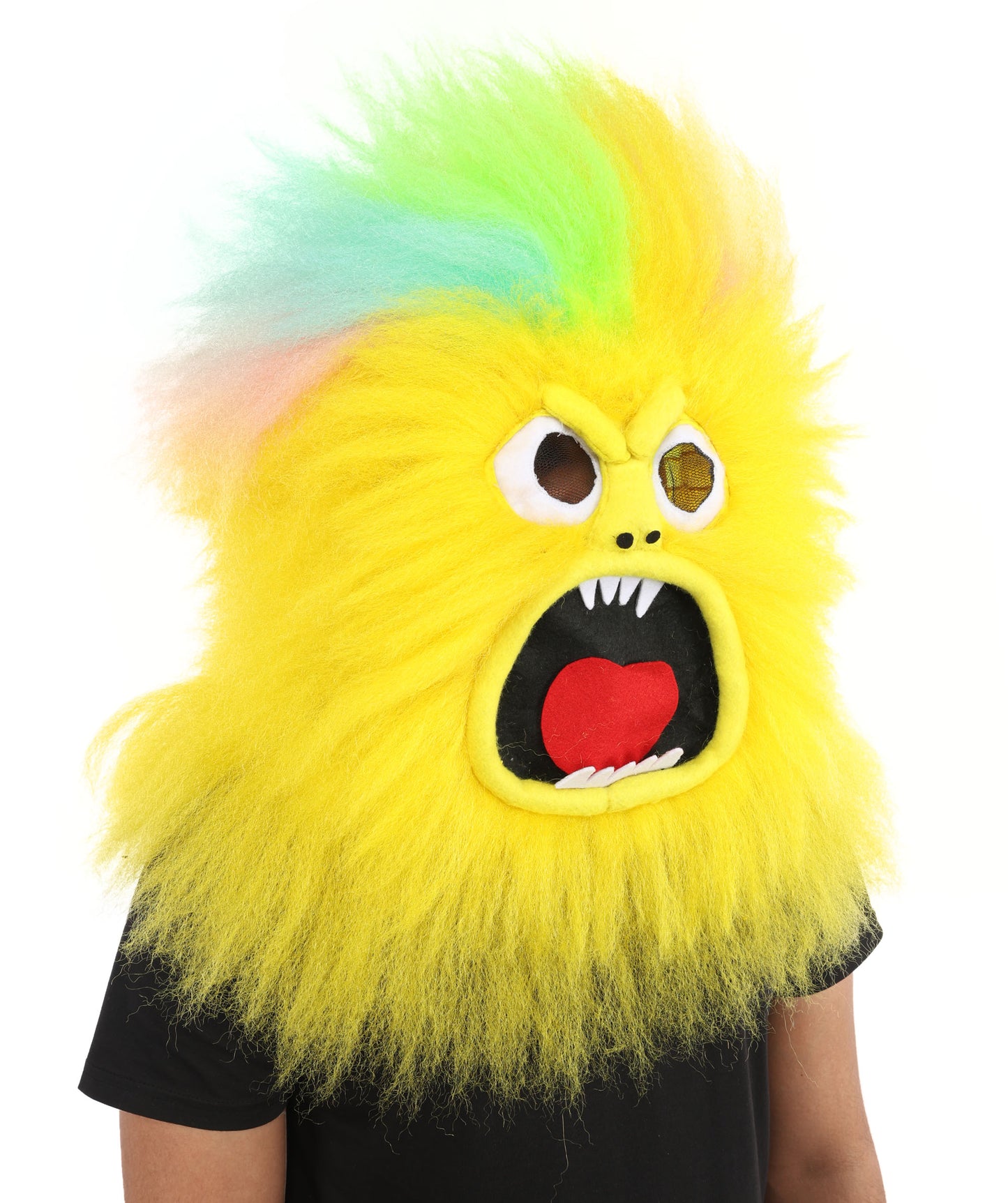 HPO Adult 74 Inch Full Animal Monster Bundle Costume & Mask Set – Yellow & Blue Furry Outfit with Screaming Head Mask | Ideal for Mascot Shows, Theater & Party Characters