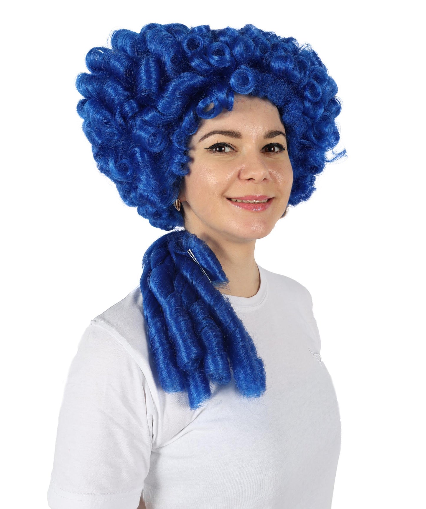 HPO Women's Colonial hairstyle Curly Multiple color Wig I  Premium Breathable Capless Cap Design I  Multiple Color Options I Flame-retardant Synthetic Fiber
