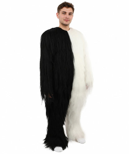 HPO  Extreme Hairy Person Two Part Costume, Mask and Bundle Set - Full-Body Hair Suit Extra-Long Costume Wig for Halloween, Cosplay & Parties - Multiple Color Options
