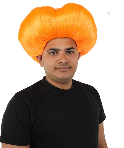 HPO Men's Mad Scientist Wig | High Volume White Vertical Hair with Faux Bald Cap Top & Structured Styling | Halloween Costume Party Theater Prop & Dress Up Accessory | Multicolor Options