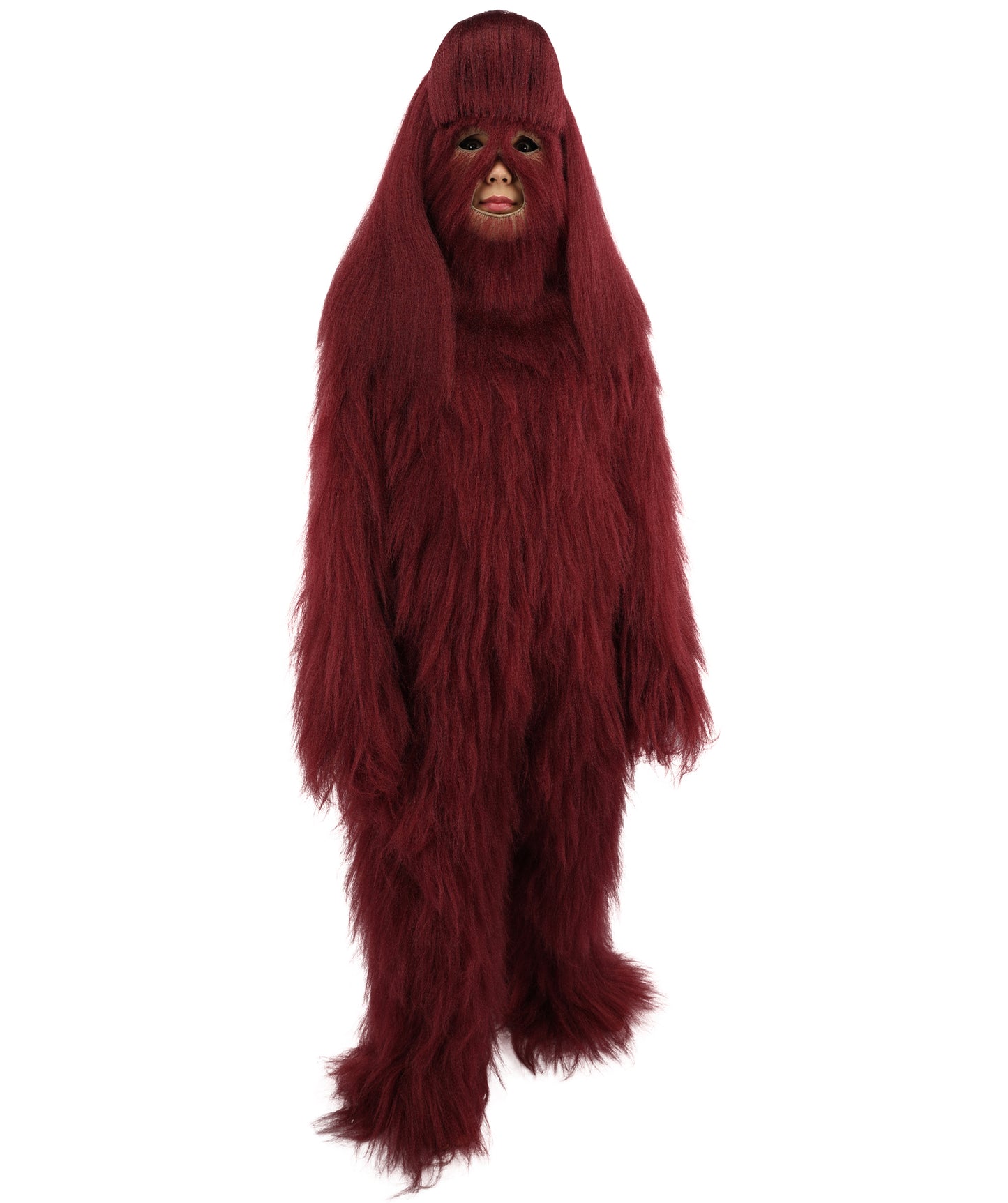 HPO Teen Extreme Hairy Person Costume Bundle & Mask Set - Full-Body Hair Suit Extra-Long Costume Wig for Halloween, Cosplay & Parties - Multiple Color Options