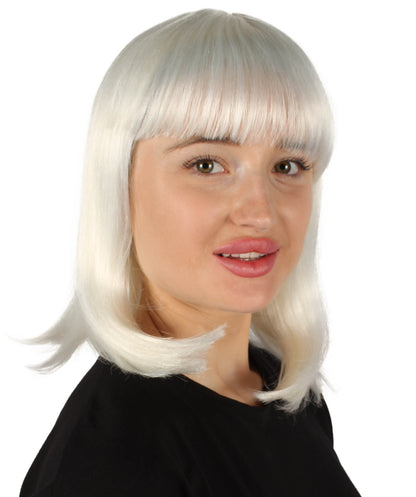 HPO Women's Shoulder Length Bob Wig Collection | Straight Halloween Wig Multiple Color Option | Premium Breathable Capless Cap