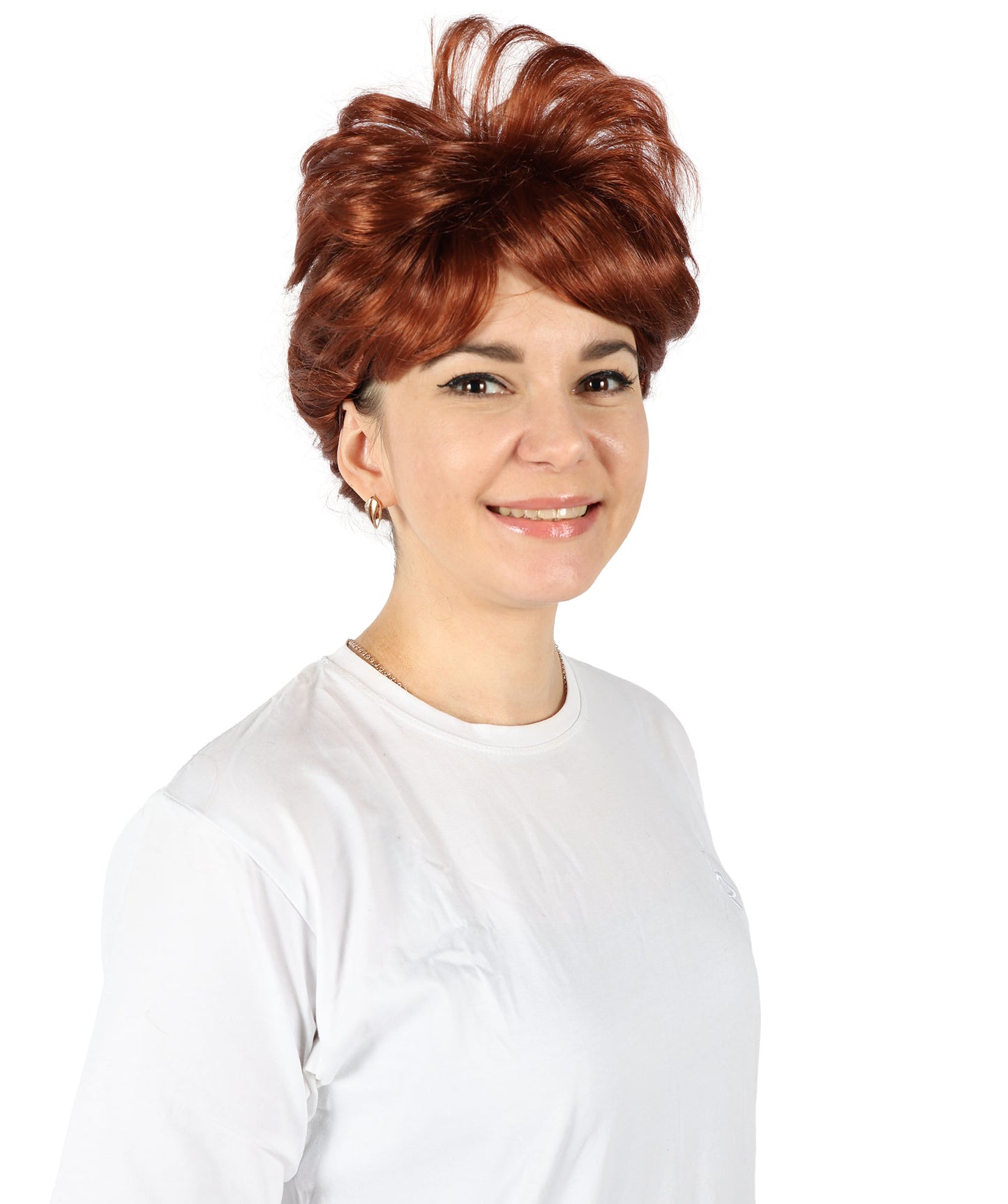 HPO Women's Bun Style 50s Housewife Multiple Wig | Halloween and Cosplay Wig | Flame-retardant Synthetic Fiber