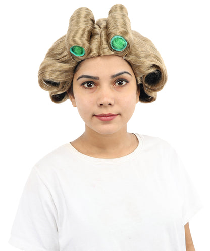 HPO Women’s Pop Diva Inspired Wig | Blonde with Large Defined Curls | Synthetic  Hairpiece for Cosplay, Halloween, Stage & Themed Parties