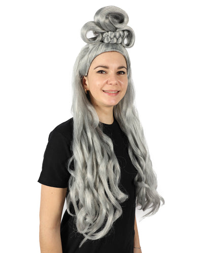 HPO Women's Long Curl Wig with Ring , Multiple Color Options , Flame-retardant Synthetic Fiber