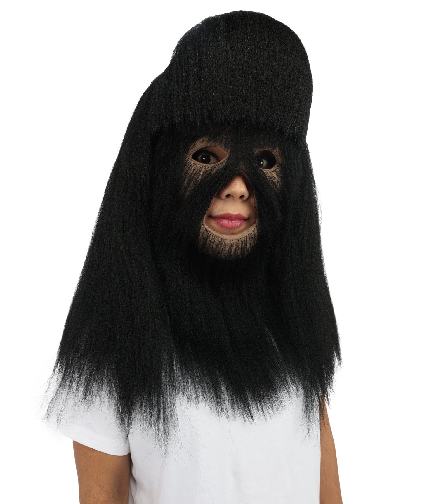 HPO Teen Extreme Hairy Person Costume Bundle & Mask Set - Full-Body Hair Suit Extra-Long Costume Wig for Halloween, Cosplay & Parties - Multiple Color Options