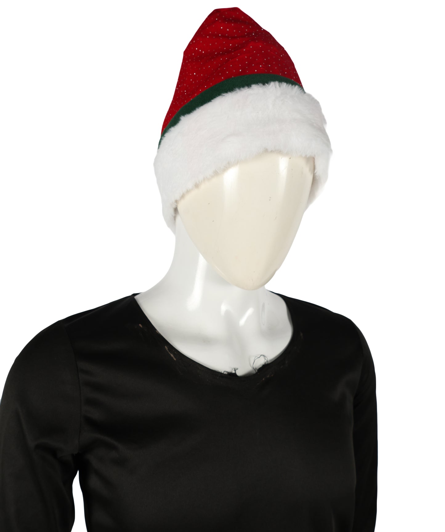 HPO Unisex Classic Velvet Christmas Santa Hat | Soft Red and White Festive Holiday Hat | Ideal for Holiday fun