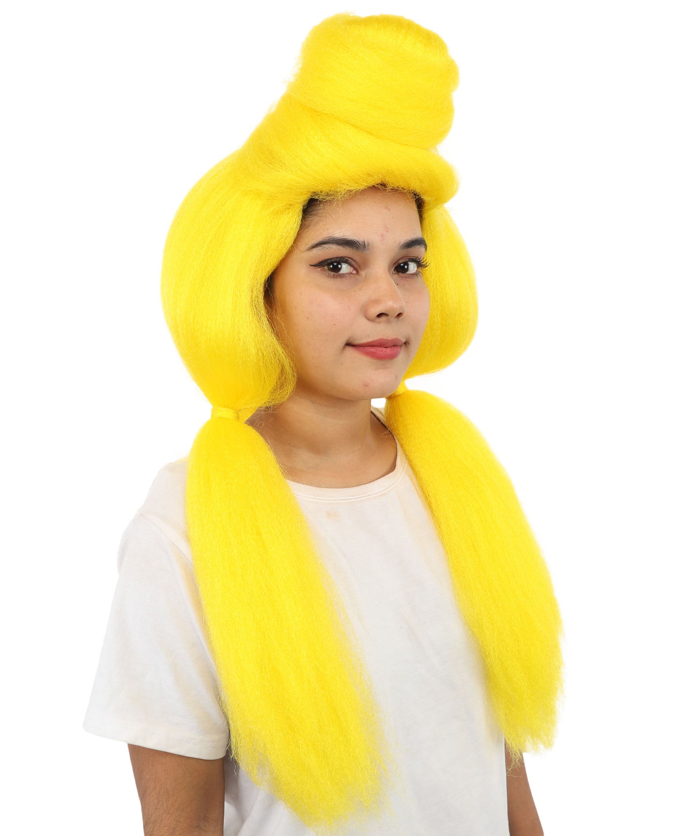 HPO Women’s High Volume Extra Long Yarn Twisted Bun Wig – Multiple Color Options | Bubble Ponytails Hairpiece with Capless Cap | Statement Headpiece for Halloween, Cosplay, Theater and Drag Looks