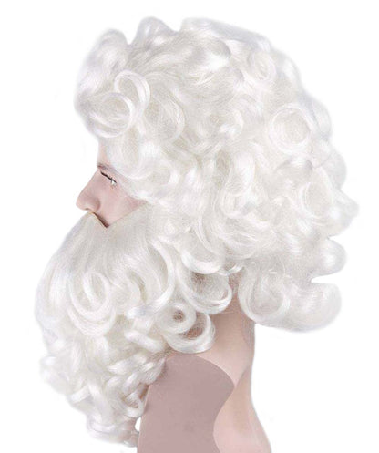 Father Christmas Wig and Beard Set | Premium Breathable Capless Cap