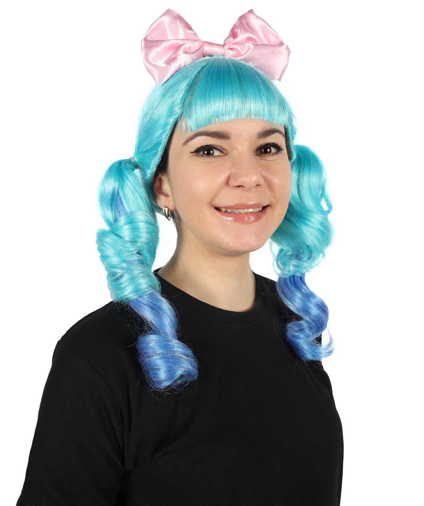HPO Women's American Celebrity Multicolor Curly Ponytail Wig | Halloween and Cosplay Wig | Flame-retardant Synthetic Fiber
