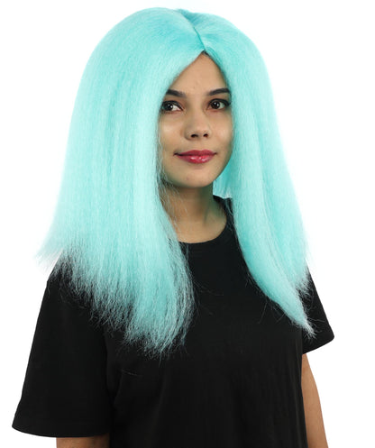 HPO Adult Women's Long Rounded Cartoon Hair Wig | Multiple Color Options | Bubble Bob, Deep Side Part, Heat Friendly Synthetic Strands & Breathable Net | Fancy Dress, Stage Show, Animated Character Events, Halloween & Festival