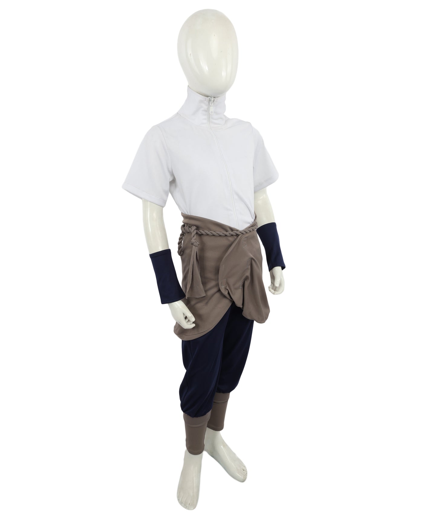 HPO Men's Ninja Warrior Outfit Costume | Soft Jersey Fabric Construction with Layered Tunic Pants and Arm Guards | Ideal for Cosplay, Halloween, Themed Party, and Anime Conventions