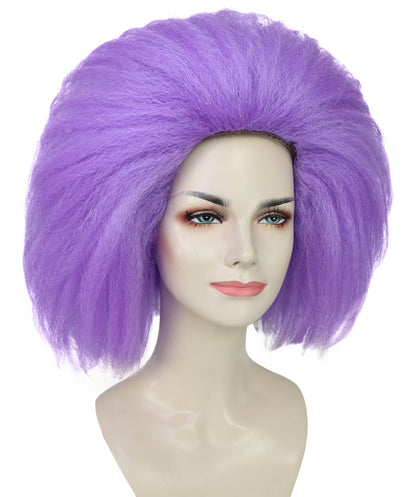 HPO Pop Star Wig for Women – Purple Long Straight Synthetic Hair with Bangs | Iconic Costume Wig for Halloween, Stage & Parties