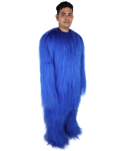 HPO Unisex Extreme Hairy Person Costume, Mask and Bundle - Full-Body Hair Suit Extra-Long Ash Brown Costume Wig for Halloween, Cosplay & Parties