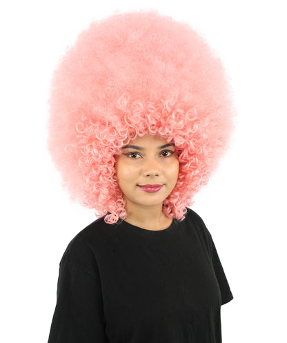 HPO Women's Giant White Glitter Afro Wig | Massive Puffy Sparkle Hair with Silver Sheen, Synthetic Fiber & Breathable Cap | Halloween, Troll Roleplay, 70s Disco Party, Theater & Funny Costume