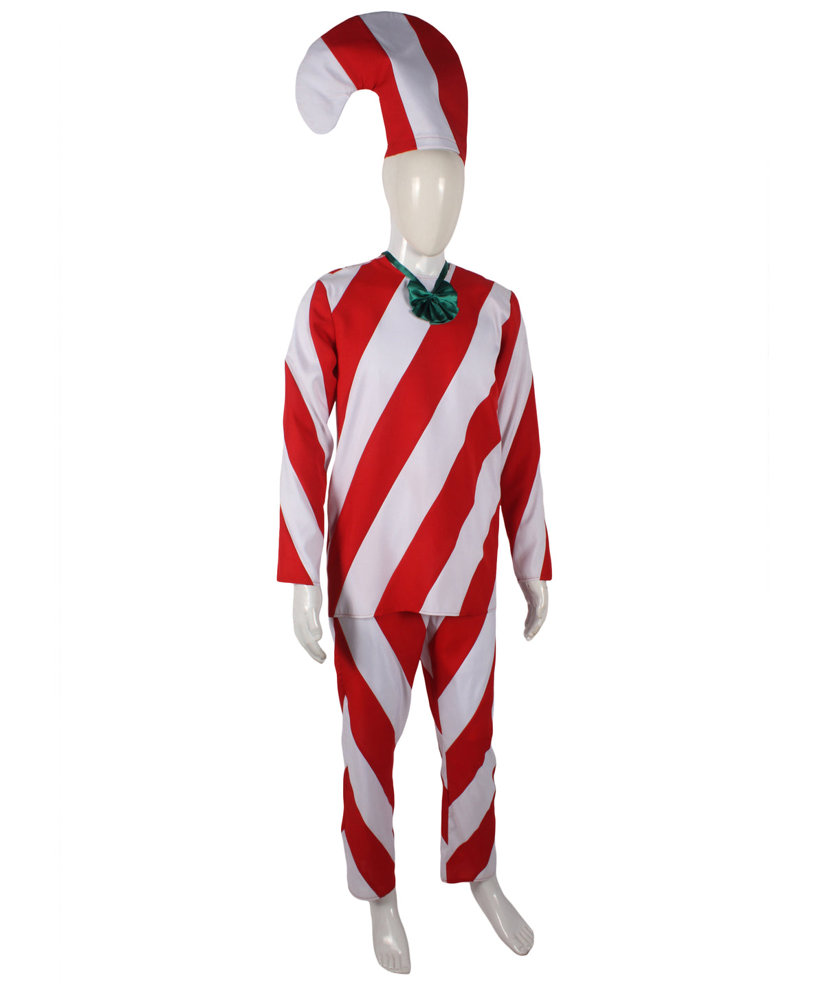 HPO Men's Celebration Red & White Candy Cane Costume Set | Suitable for Halloween | Flame-retardant Synthetic Fabric