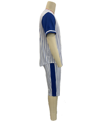 HPO Men’s Baseball Costume | White & Blue Classic Uniform Outfit | Halloween, Cosplay, Themed Parties, Stage, and Fun Event Costume