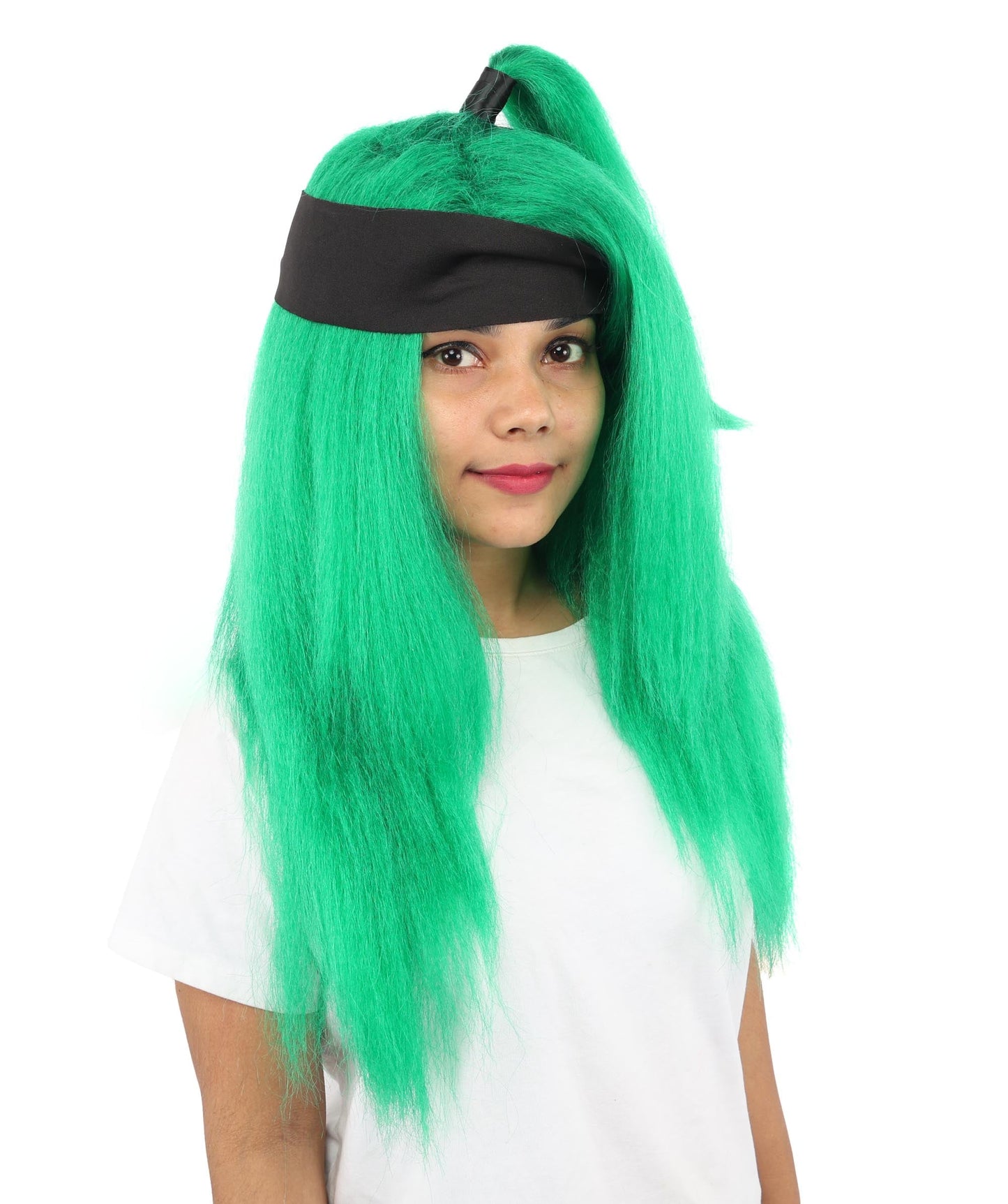 Women's High Ponytail Ninja Wig | Multiple Color Options | Create of synthetic fiber, long straight texture with top-tied fountain, breathable base | Cosplay, Halloween, theater, party, performance, costume events