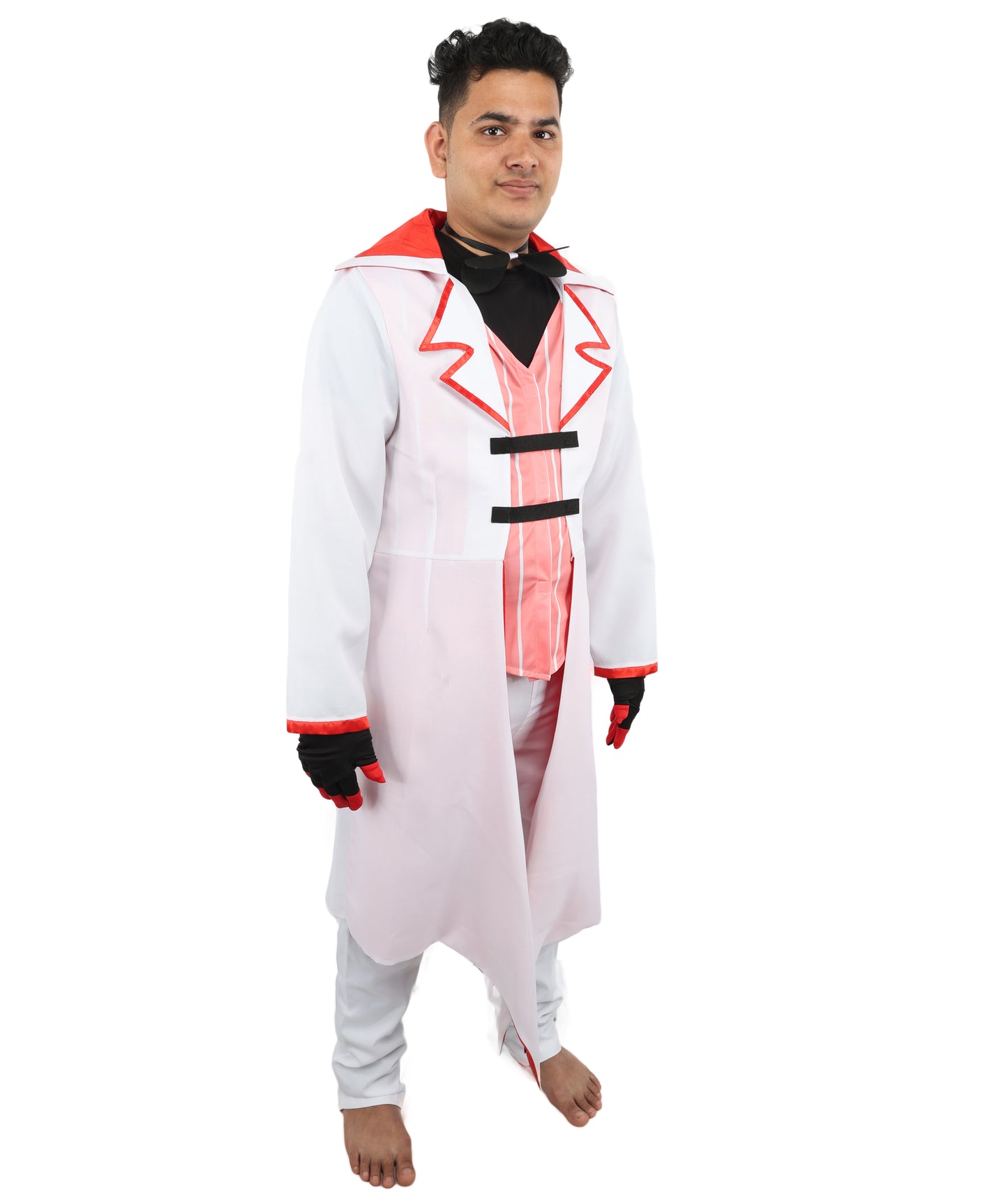 HPO Men's Infernal Ringmaster Costume | Structured Tuxedo Jacket Featuring Split Tails and Bow Tie | Versatile for Stage Shows, Fantasy Events, and Themed Parties