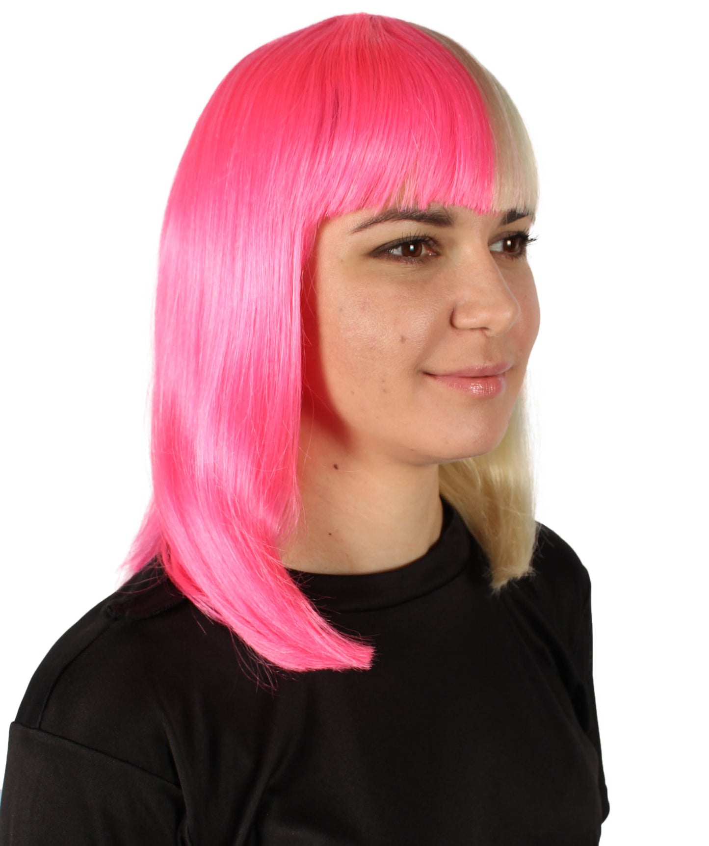 HPO Women's Shoulder Length Bob Wig Collection | Straight Halloween Wig Multiple Color Option | Premium Breathable Capless Cap