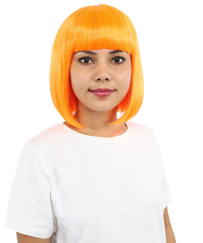 Adult Women’s Medium Bob Wig with Bangs – Layered Hairstyle with Soft Synthetic Fibers & Smooth Texture With Standard Cap | Stylish Hairpiece for Cosplay, Parties & Photo Shoots | Multicolor Options