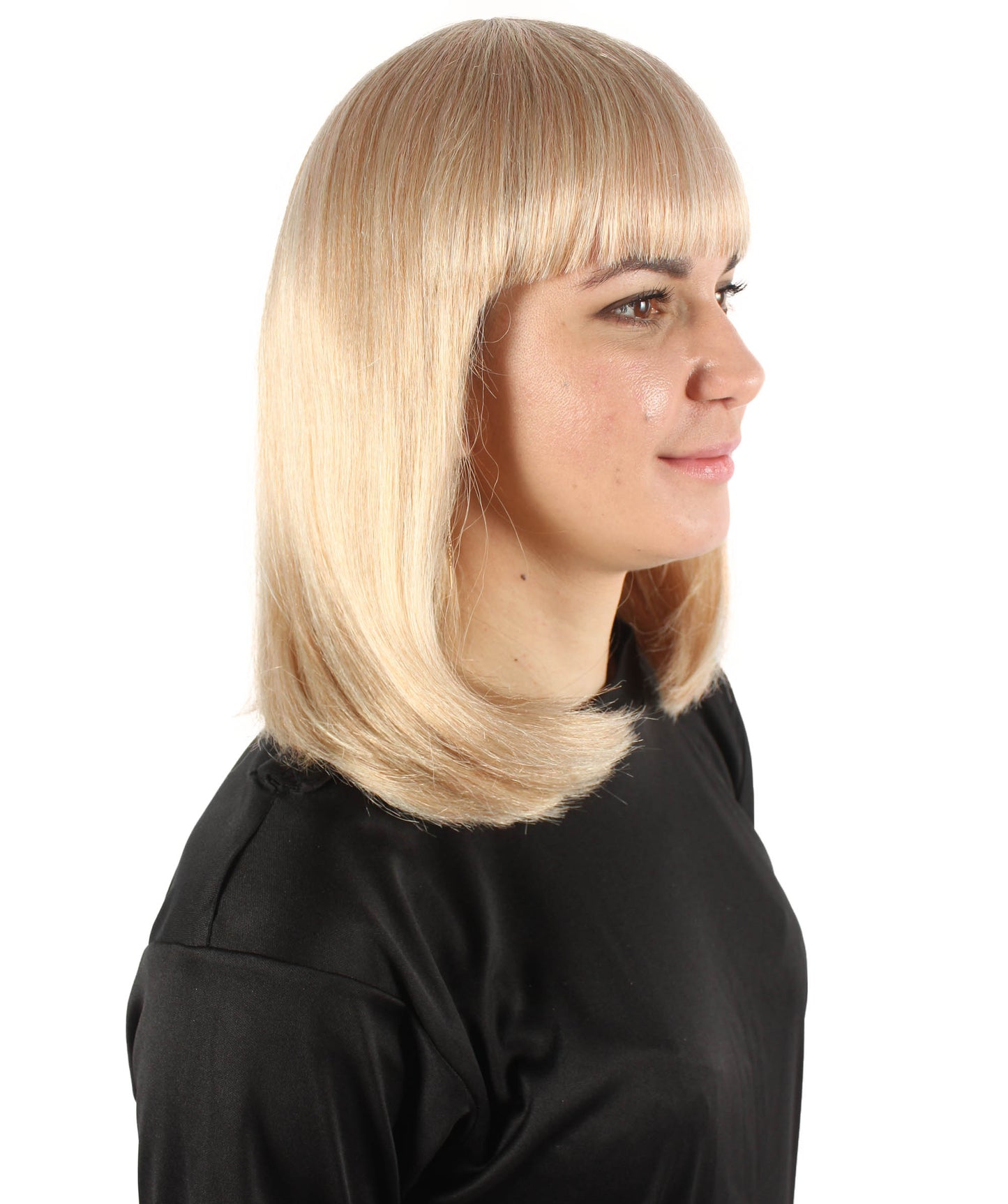 HPO Women's Shoulder Length Bob Wig Collection | Straight Halloween Wig Multiple Color Option | Premium Breathable Capless Cap