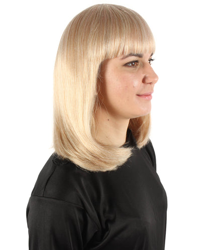 HPO Women's Shoulder Length Bob Wig Collection | Straight Halloween Wig Multiple Color Option | Premium Breathable Capless Cap