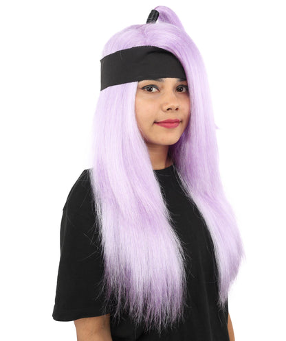 Women's High Ponytail Ninja Wig | Multiple Color Options | Create of synthetic fiber, long straight texture with top-tied fountain, breathable base | Cosplay, Halloween, theater, party, performance, costume events