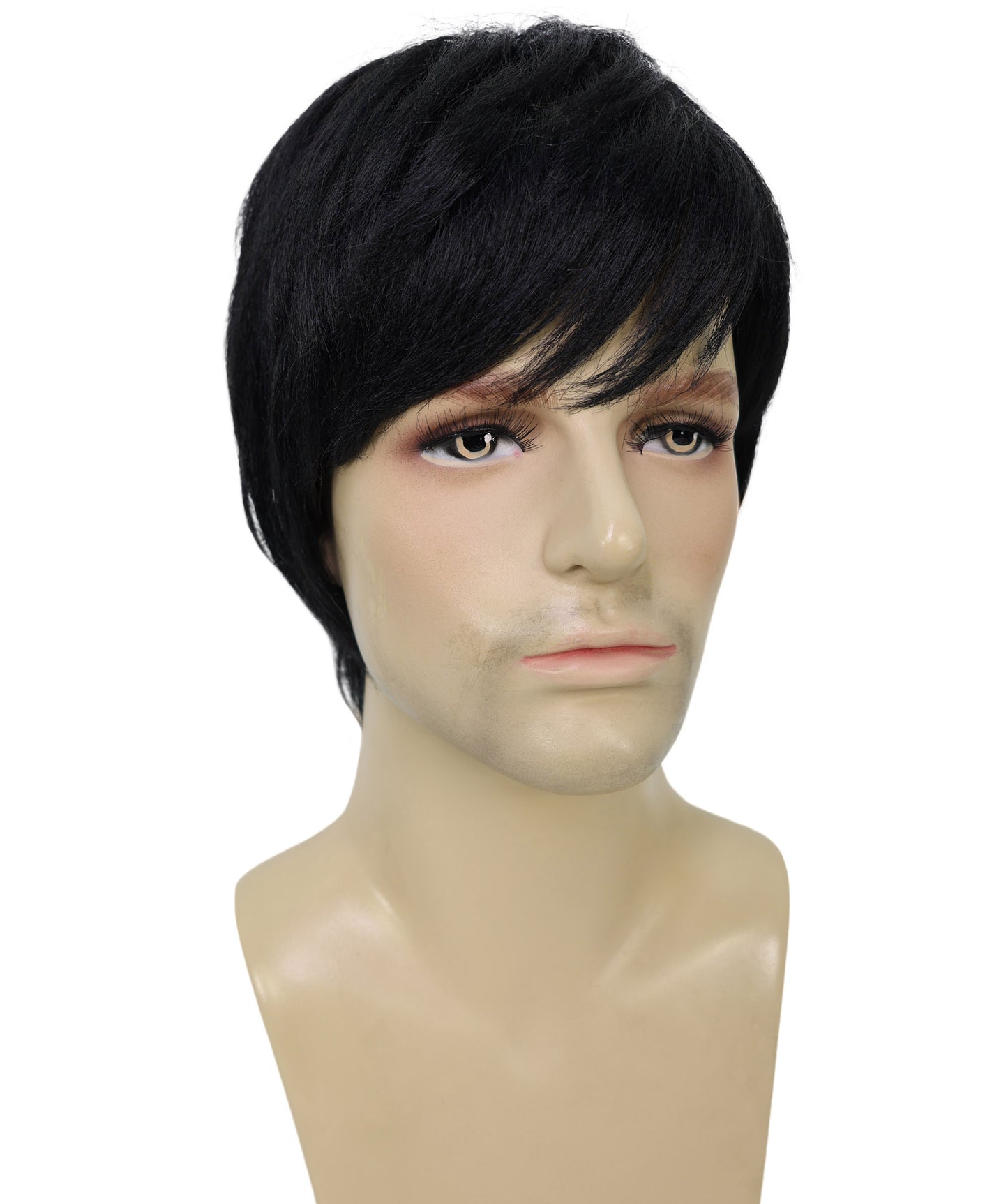 HPO Adult Men's Black Short Hair Wigs Tokyo Revengers Anime Harajuku Cosplay Hairpiece, Adjustable Cap for Comfort & Secure Fit