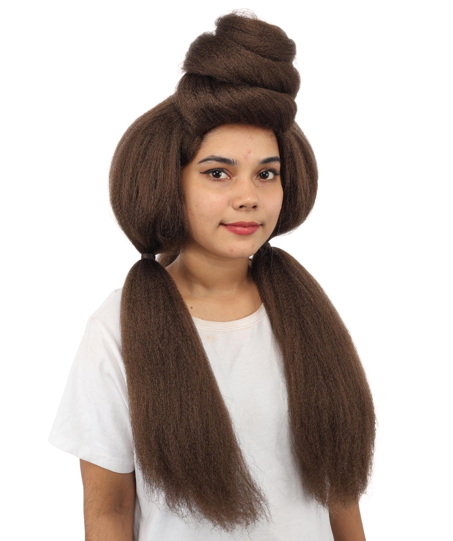 HPO Women’s High Volume Extra Long Yarn Twisted Bun Wig – Multiple Color Options | Bubble Ponytails Hairpiece with Capless Cap | Statement Headpiece for Halloween, Cosplay, Theater and Drag Looks