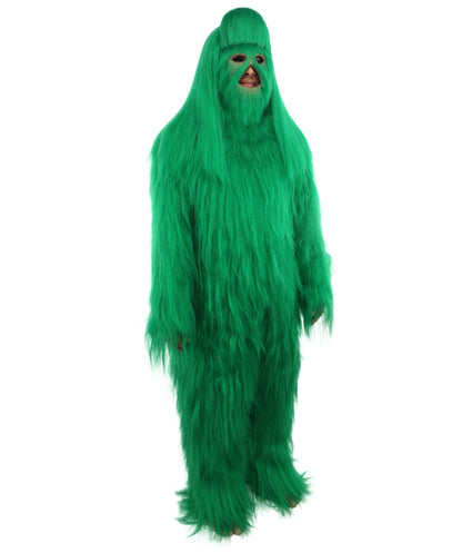 HPO Unisex Extreme Hairy Person Costume, Mask and Bundle - Full-Body Hair Suit Extra-Long Ash Brown Costume Wig for Halloween, Cosplay & Parties