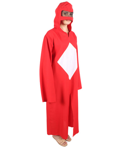 HPO Women's American Superhero Red Robe Costume | Suitable for Halloween | Flame-retardant Synthetic Fabric