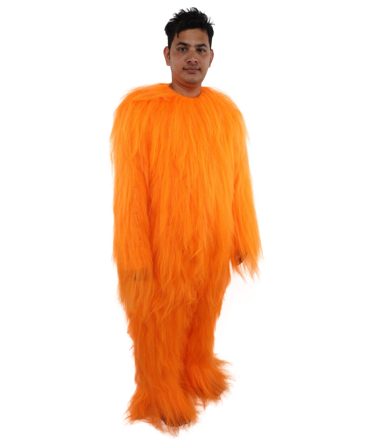 HPO Unisex Extreme Hairy Person Costume, Mask and Bundle - Full-Body Hair Suit Extra-Long Ash Brown Costume Wig for Halloween, Cosplay & Parties