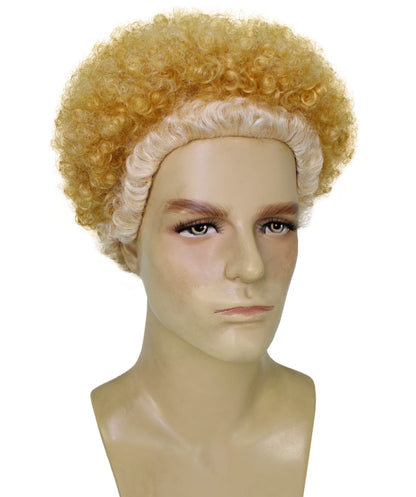 HPO Men's Actor Stylish Blonde Afro Wig, Perfect for Halloween | Flame-retardant Synthetic Fiber